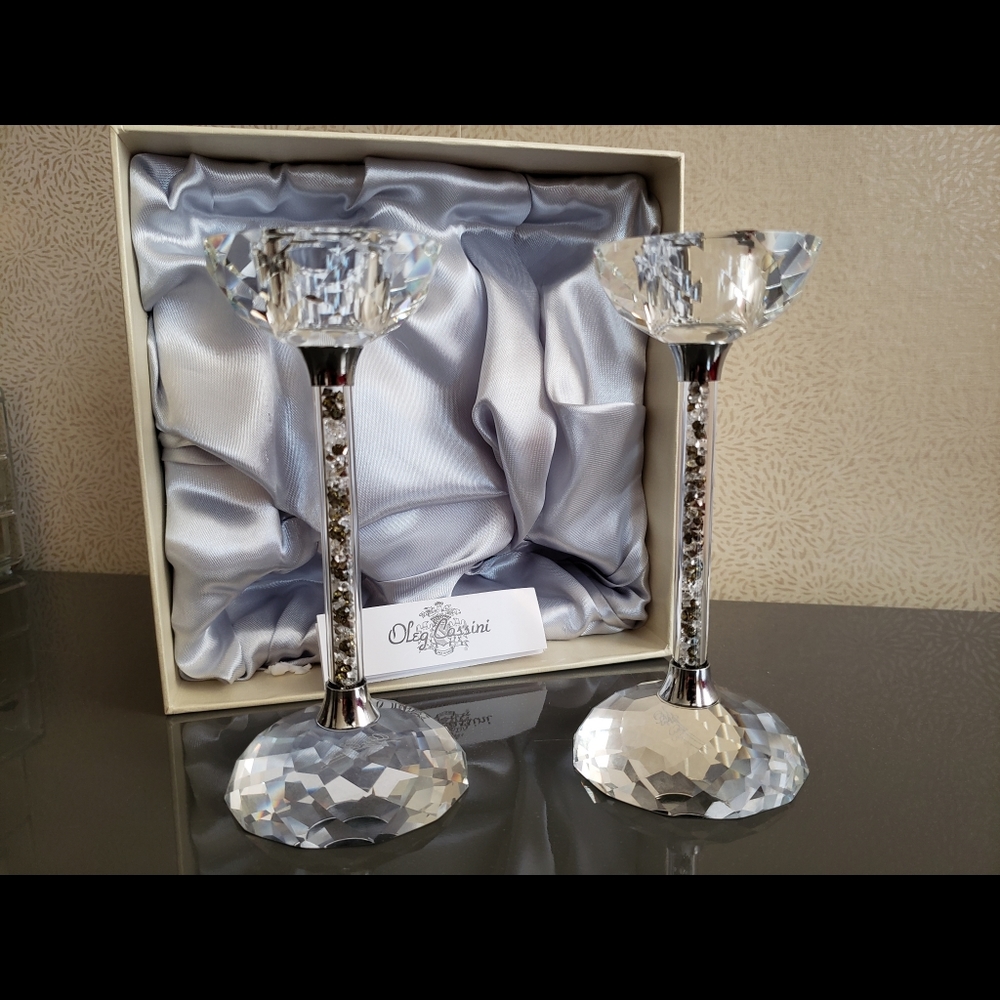Candle holders. Crystal Candlesticks Set of 2
